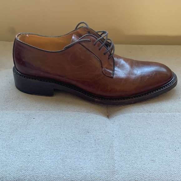BERGAMO Men's Brown Lace-UP Oxford Dress Shoe Made In Italy Size 9.5 - Picture 12 of 15